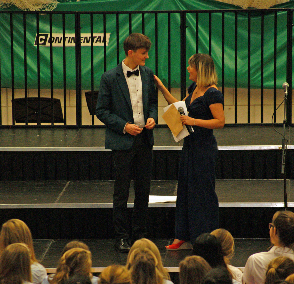 House Song 2014 - Adjudicator Olivia Safe awarding Sam (Walters House) with the 2014 Conductor's Prize